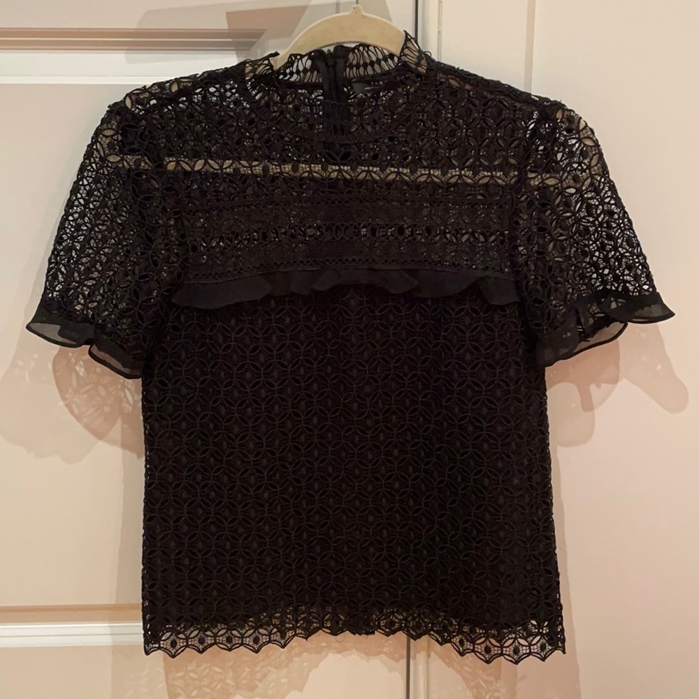 Zara Black Lace Top Sz XS